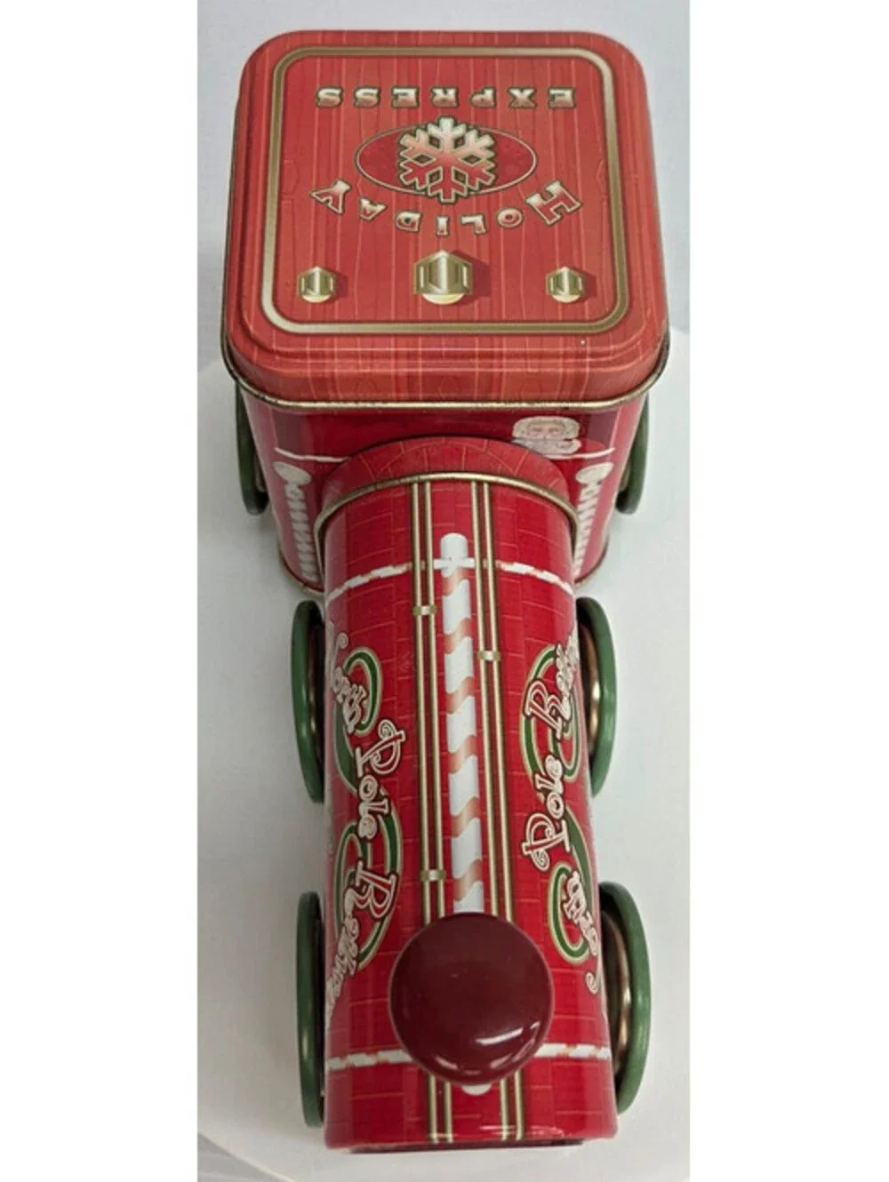 North Pole Railways 1225 Christmas Train Tin Holiday Express Metal LocomotiveVTG